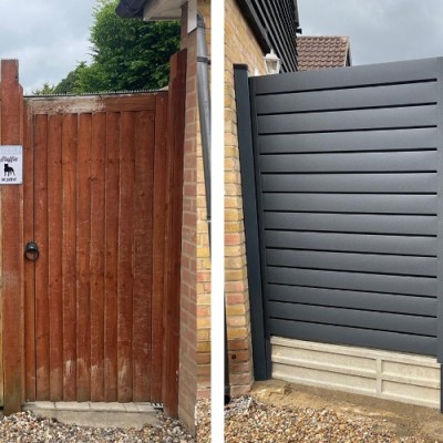 Metal Garden Gate - before and after